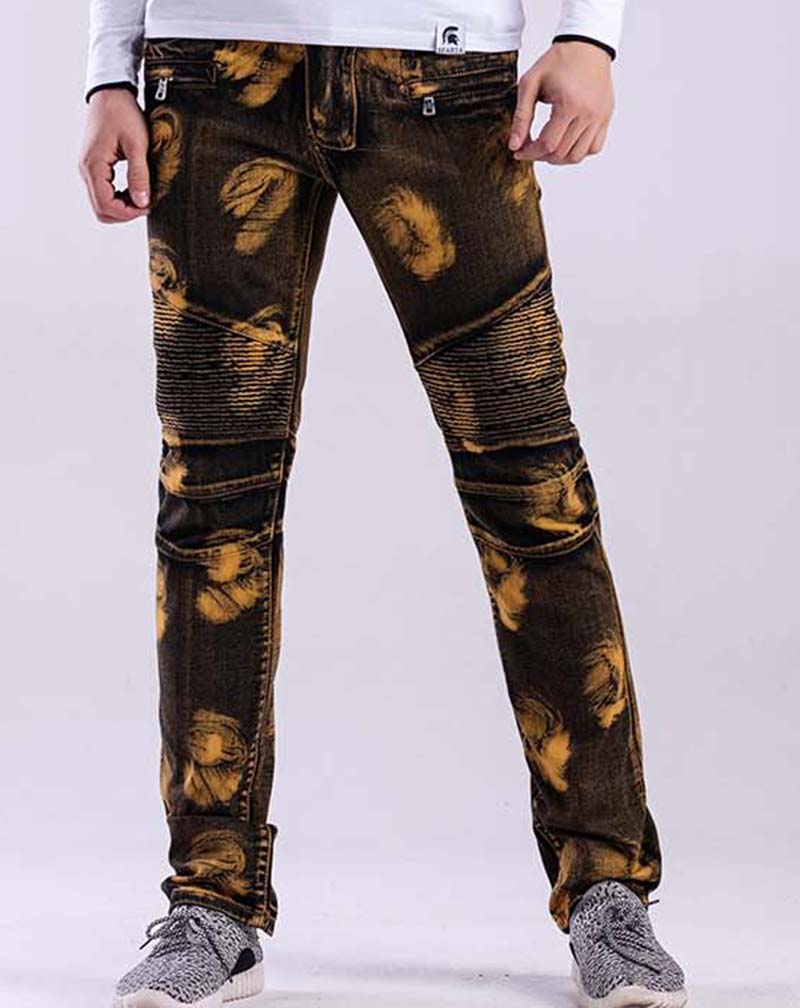 

Mens Skinny jeans Vintage jeans denim Knee Holes hiphop pant Washed high quality, T-1755