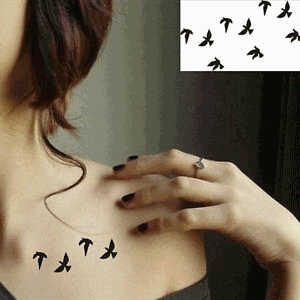 

1*Sexy Women Removable Waterproof Temporary Tattoo Birds Fake Tattoo Art Sticker