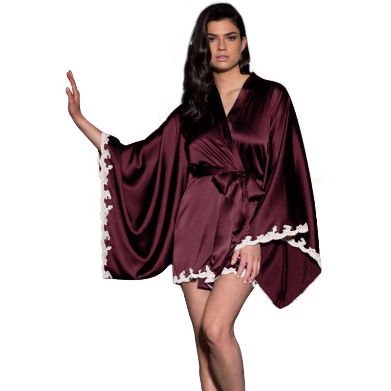 

Woman Silk Sleepwear Lace Plus Size Women Clothing European Style Night Gown, Black