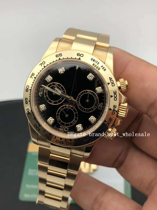 

High Quality Asia 2813 Movement Men's NO Cosmograph 116508 40mm Gold Watch Black Diamond Dial Automatic Watch Men's Watch New Release