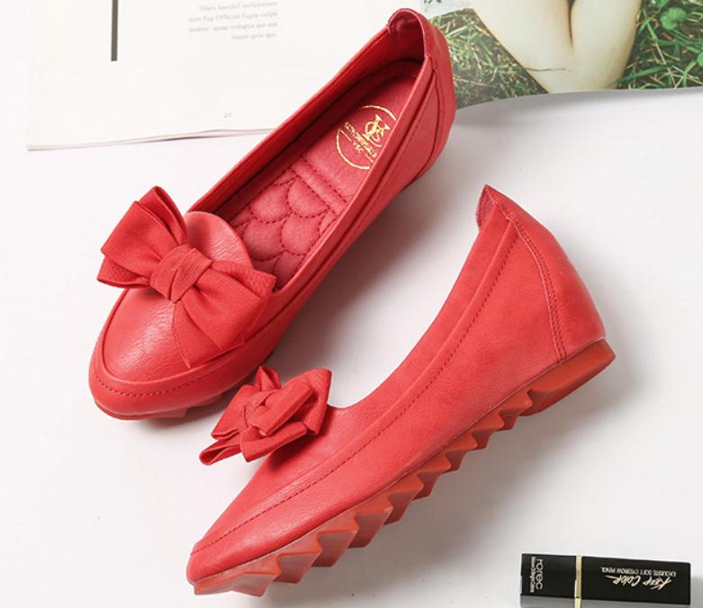 

2019 bowknot Women's shoes in Spring and Autumn with New style Middle heel Slope heel pointed end, Beige