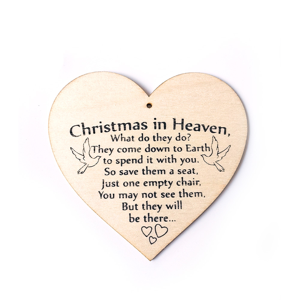 

Christmas in Heaven Wooden Hanging Pendant Heart Plaque Decor Christmas Decorations For Home 20 Designs