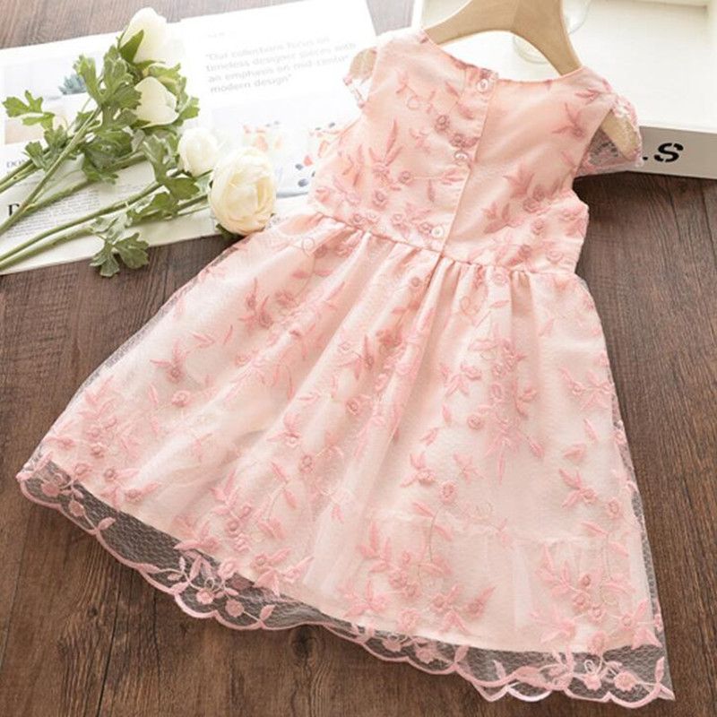 

Baby Girls Princess Dress New Summer Kids Wedding Costume Flower Party Dresses Festival Outfits Children Clothes Boutique Dress, Pink