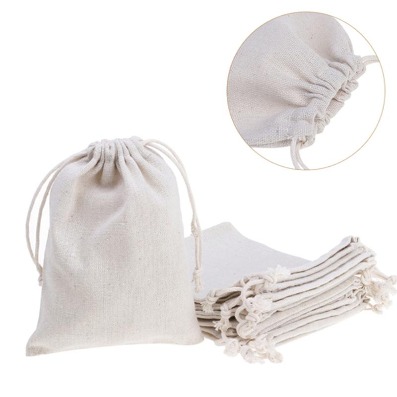 

10PCS Burlap Linen Jute Natural Drawstring Gift Bags Sacks Jewelry Pouch Wedding Birthday Party Favors Packaging Bag Supplies