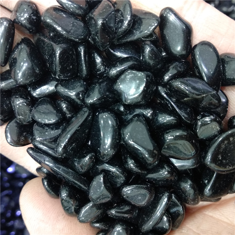 

DHX SW 100g beautiful natural black obsidian quartz crystal gravel stone healing reiki minerals and fish tank decor stone