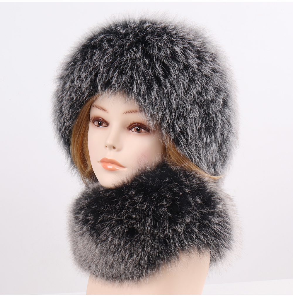 fur hat scarf