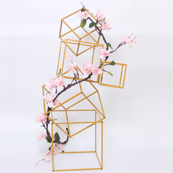 

5 pcs /set Wedding Stage Decoration Square Flower Column Stand Road Lead Metal Shelf Display Rack 3 Colors Install