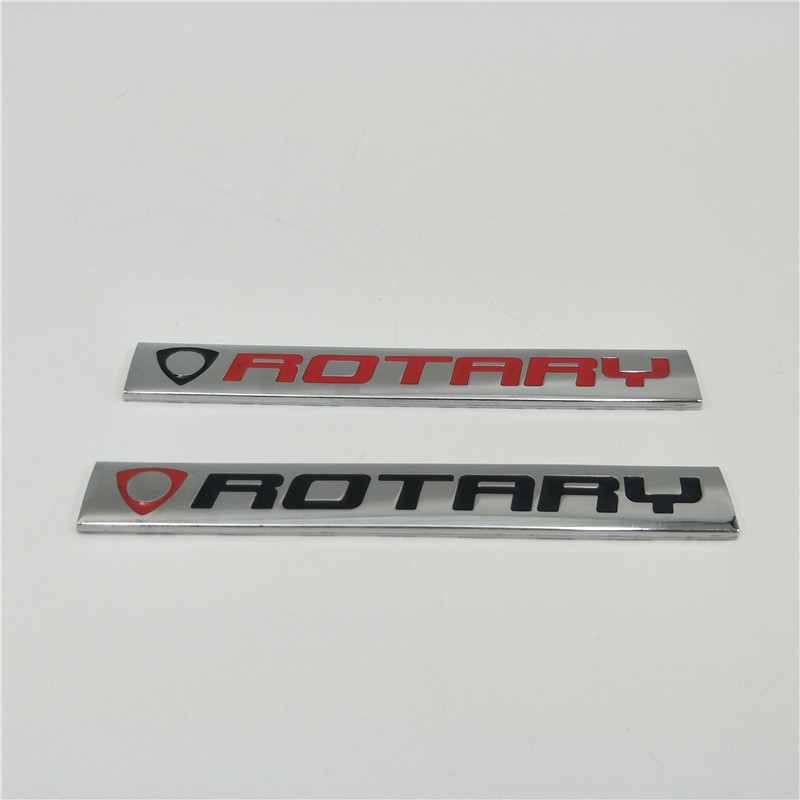 

Red / Black Chrome Rotary Rear Car Trunk Sign Badge Emblem Plate Decal, Metal