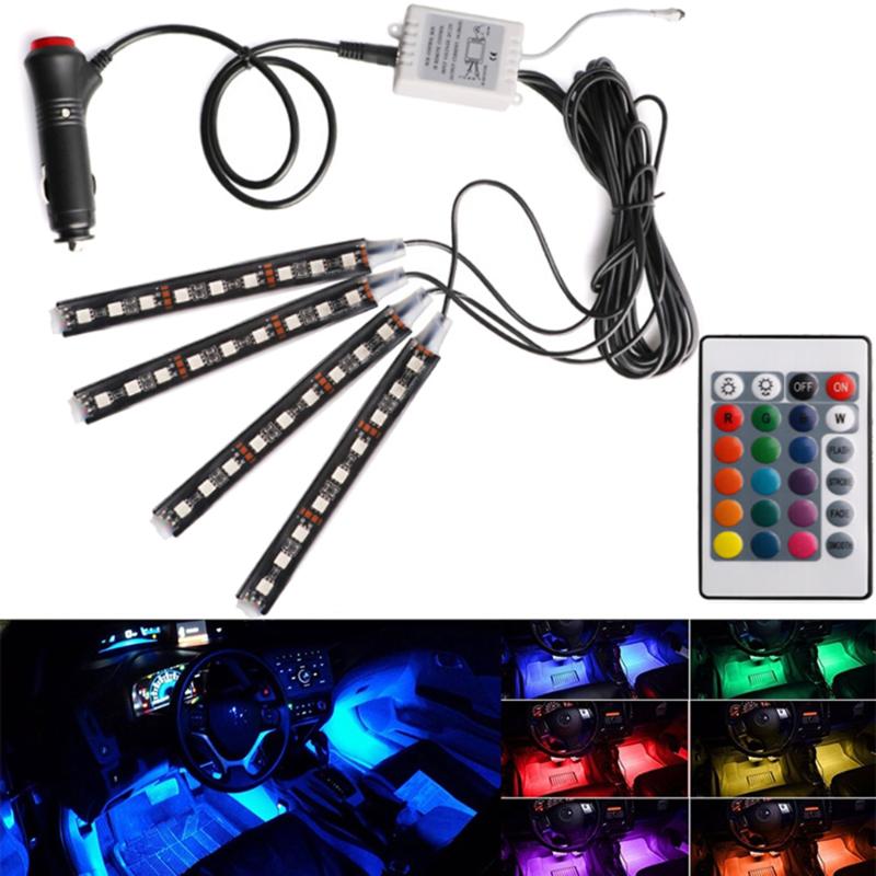 

Wireless Remote Control Car Atmosphere7 Color RGB LED Interior Strip Light Lamp Decorative Lights