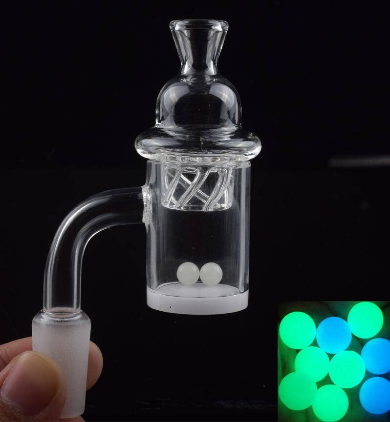 

Newest XXL 4mm Opaque Bottom Quartz Banger Nail & Cyclone Spinning Carb Cap and Terp Pearl Insert 25mm OD for Bongs dab rigs