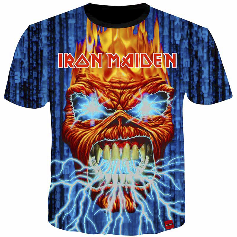 

Hot 3D T Shirt Iron Maiden Printing T Shirts Men Women Couples tShirt Heavy Metal T-shirt Skull Top Tees Short Sleeve, Ils-050