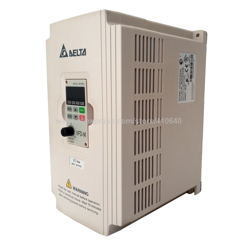 

Delta Inverter 3.7 KW VFD037M43A 3 Phase 380V to 460V Rated 8.2A 100% New 3700 W VFD Series Variable Speed AC Motor Drive