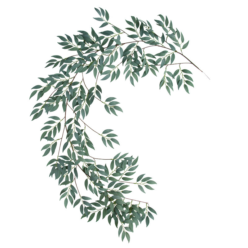 

180cm Artificial Plants Willow Rattan Decoration Leaf Plants Green Garland Wreath Rattan Fake Silk Wicker Leaves DIY Decoration