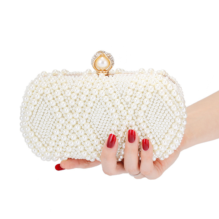 

New Pearl Dinner Bag, Fashion Party Bag, Women's Evening Dress Bag, White