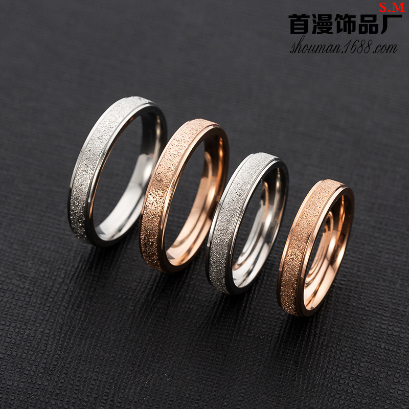 

New Abrasive Sand Gold Series Stainless Steel Ring