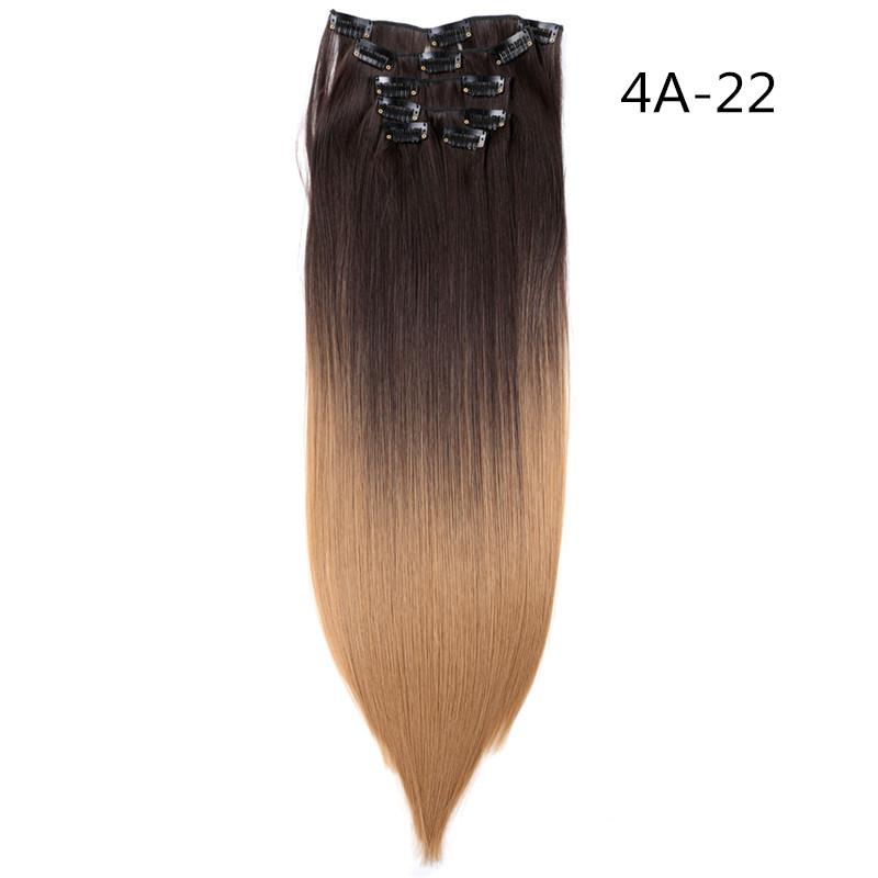 

Shanghair 22 inch 6pcs/set clip in hair extensions straight natural hair clip ins synthetic clip in hair extension for women, 6-25