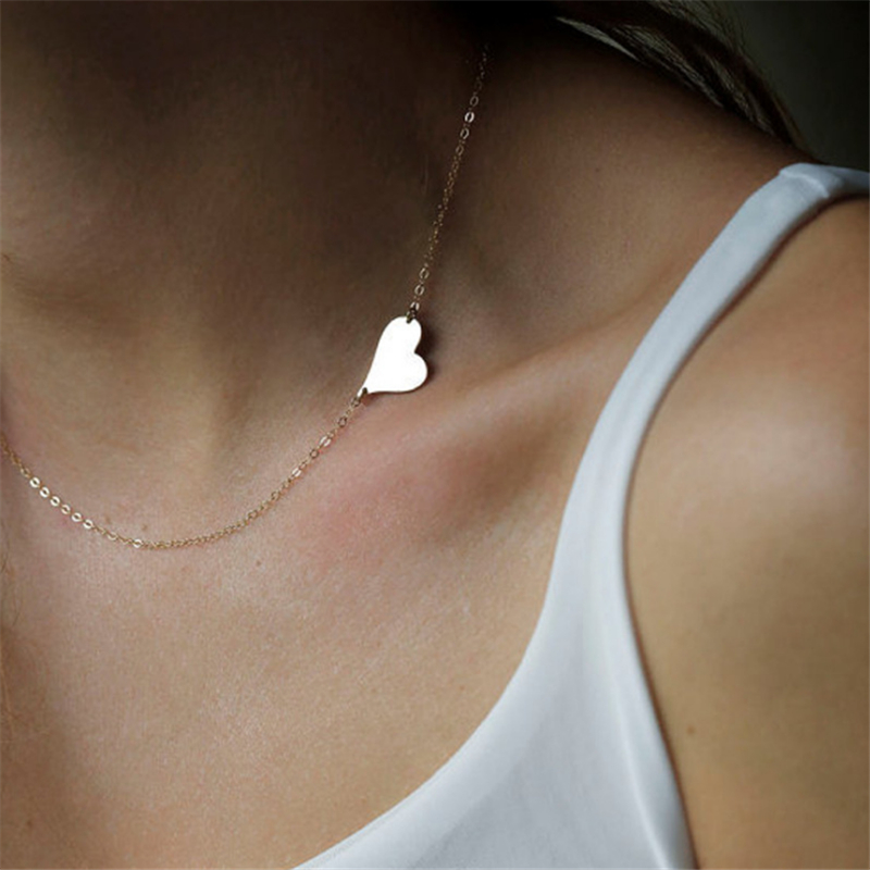 

Asymmetric Heart of Love Necklace geometric love funny charm sideway necklace