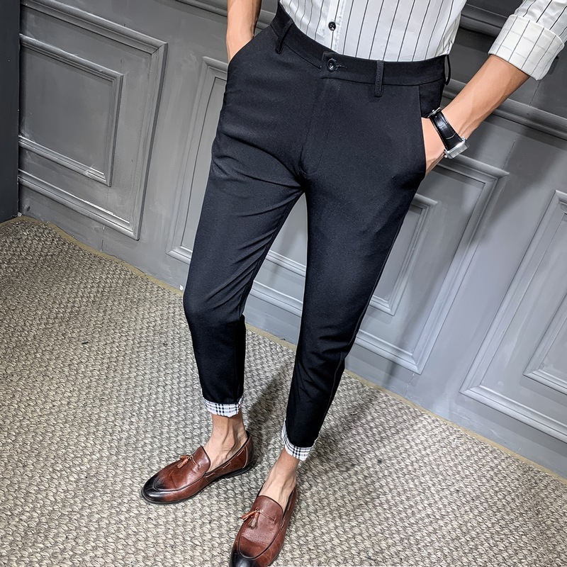 

2020 New Men's Suits Pants Streetwear Casual Classic Pants Formal Business Dress Social Wedding Trousers Pantalones Hombre, Black