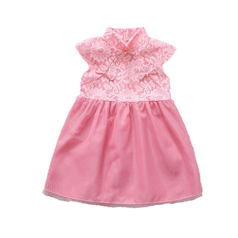 

red party Dress Girl 2020 Toddler Kids Baby Girls Cheongsam New Year Tulle Princess Dress Outfits Clothes Jupes pour filles, Pink