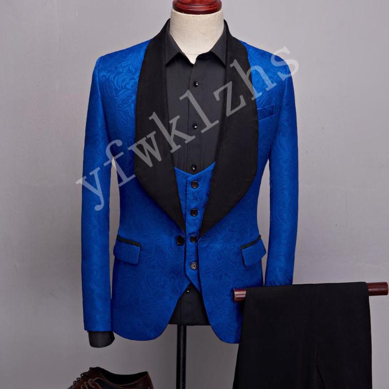

Handsome Groomsmen Shawl Lapel Groom Tuxedos Mens Wedding Dress Man Jacket Blazer Prom Dinner (Jacket+Pants+Tie+Vest) A165, Same as image