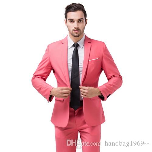 

High Quality One Button Groom Tuxedos Groomsmen Notch Lapel Best Man Blazer Mens Wedding Suits (Jacket+Pants+Tie) H:839, Same as image