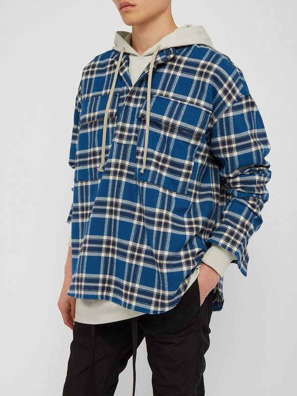 

Best Version FG 6TH Collection TARTAN PATTERN Women Men Shirts Hiphop Streetwear Oversized Men Casual Long Sleeve Shirts, Blue