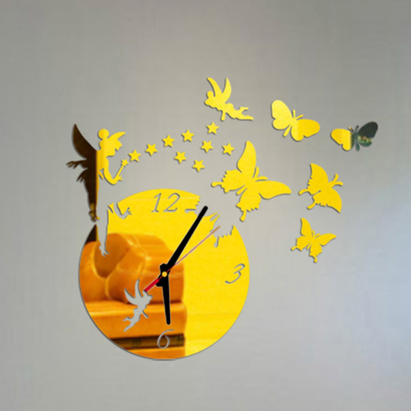 

Modern DIY 3D Large Number Wall Clock Mirror Sticker Decor Home Office Kids Room