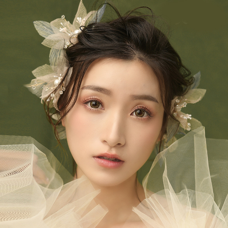 

Bride Headwear Shallow System Pink Colour Flower Flower Hairpin Marry Yarn Exceed Immortal Hair Decorate Full Dress Toast Matching Dreams