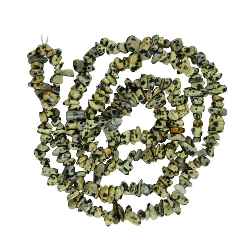 

5-8mm Natural Dalmatian Jasper Freeform Nugget Chip Beads Jewelry Making 34, Silver