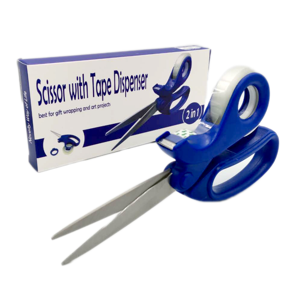 2020 Novelty 2 In 1 Scissors With Tape Dispenser For Home Office DIY