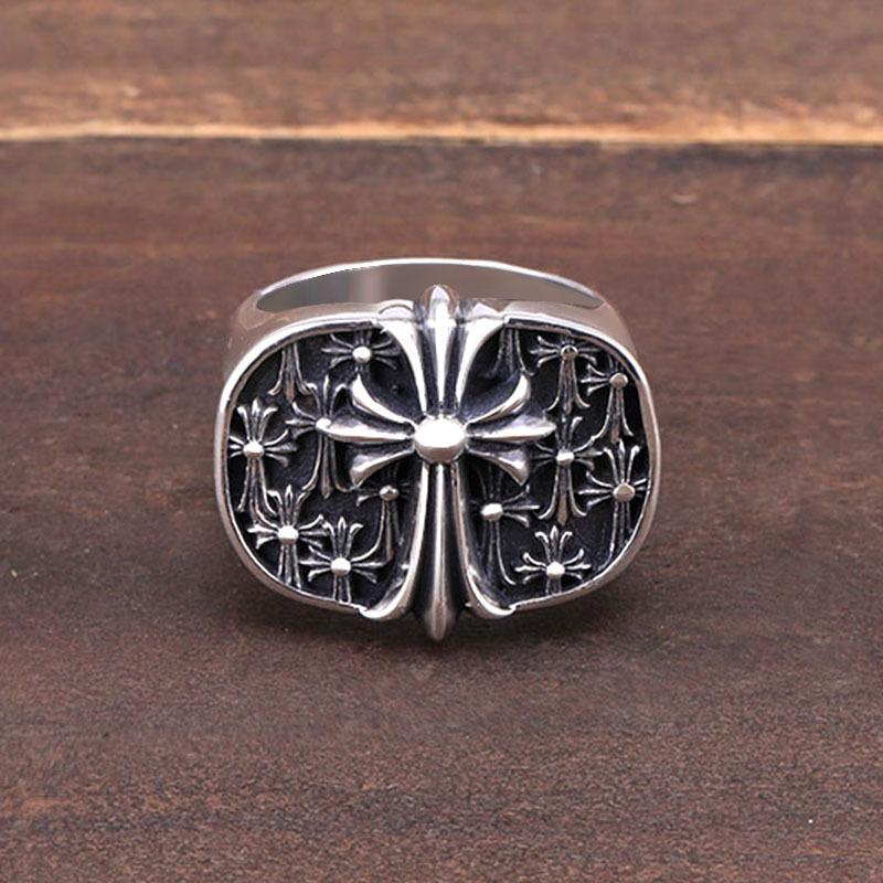 

Personalized new 925 sterling silver fashion jewelry hand-made vintage designer gothic punk cross rings free shipping hot