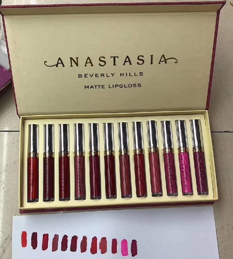 

makeup lip gloss 12color/set maquillage brand make up set matte lipgloss make-up set Liquid lipstick, Mixed color