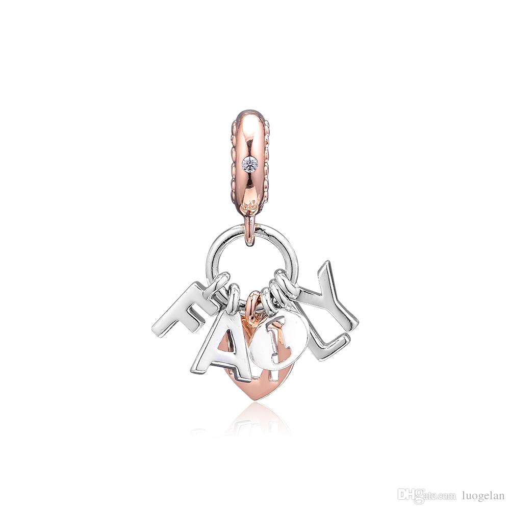 

2019 Mother's Day 925 Sterling Silver Jewelry Perfect Family Dangle Charm Beads Fits Pandora Bracelets Necklace For Women DIY Making, Bronze;silver