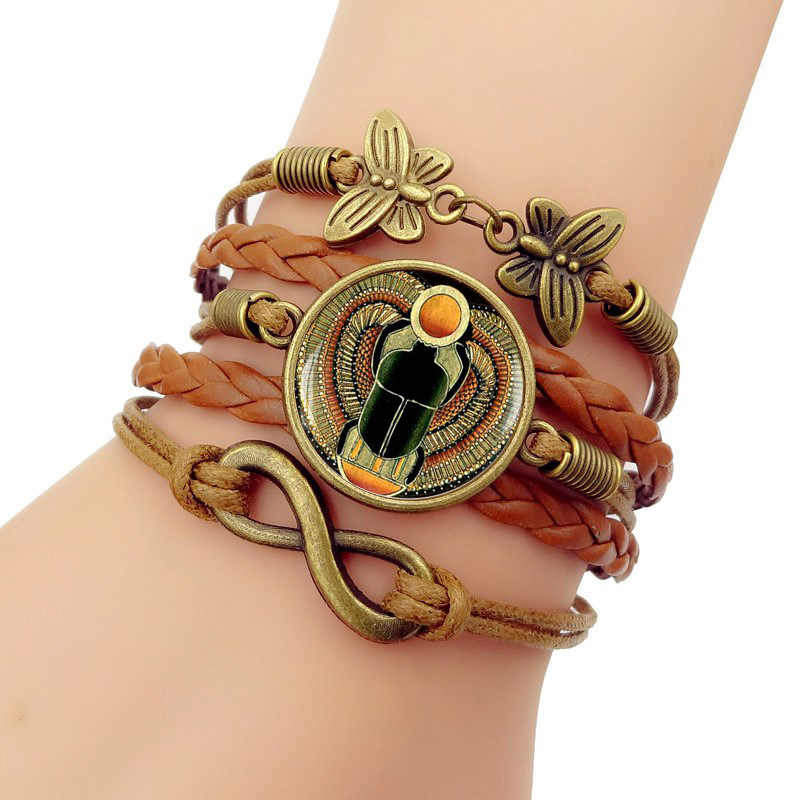 

Egypt Holy Beetle Time Bracelet Butterfly 8 Word Group Combine Hand Decorate