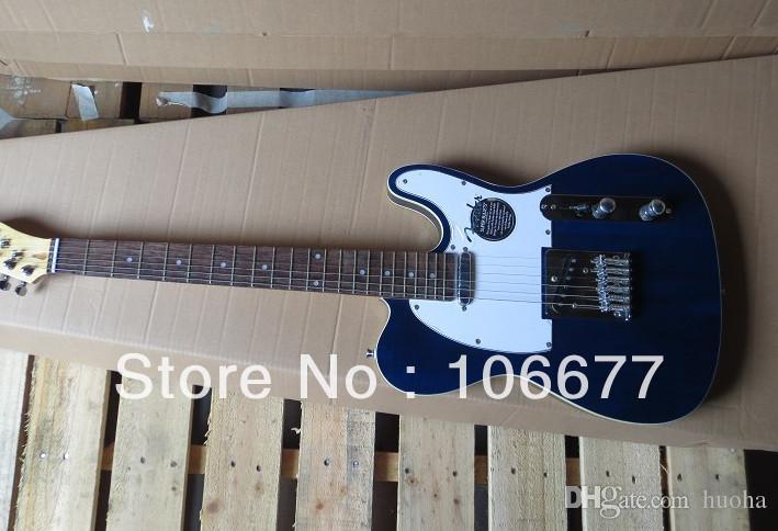 

custom shop telecaster Dark Blue Standard Rosewood Finger Board Electric Guitar White Pick Guard