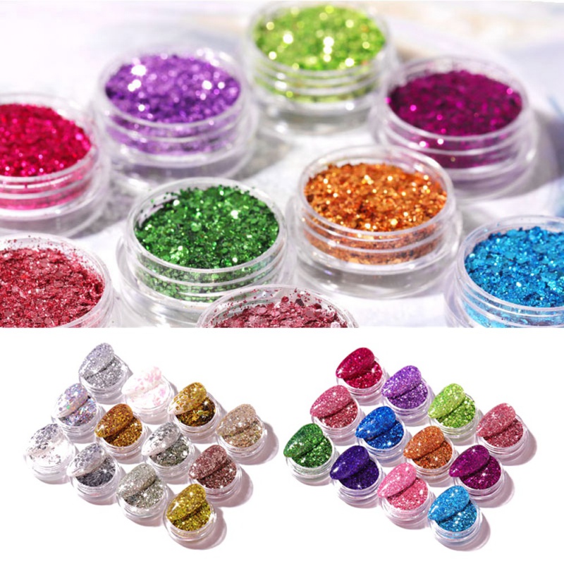 

12PCS Mirror Sparkly Butterfly Nail Sequins Mixed Colors Nail Holographic Glitter 3D Flakes Slices Art Accessories New