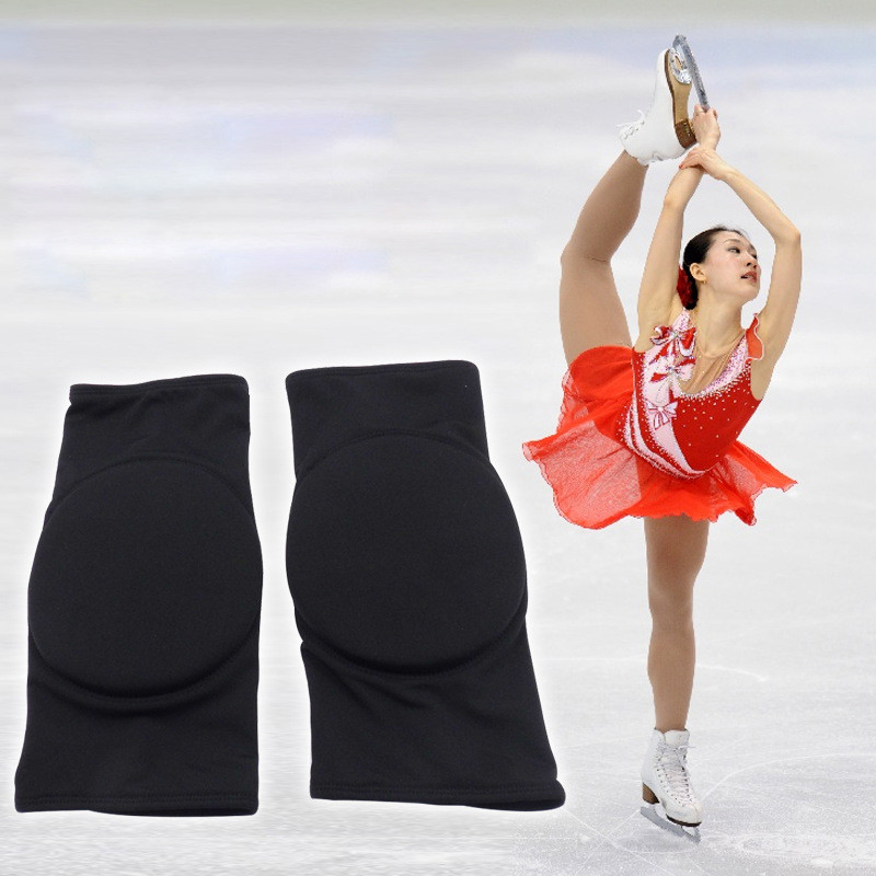 

One Pair Professional Kids Soft Knee Pad Ice Figure Skating Skiing Protective Gear UNBreak Pads Thicken Breathable Children Knee Pads, Black