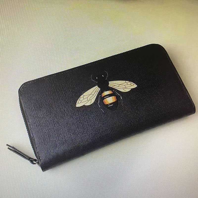 

Top Quality 451273 Men Animal Long Wallet Full Zip Faux Canvas Wallet Snake Tiger Bee Print Zippy Wallets Women Purses Zipper Card Holders, Red;black