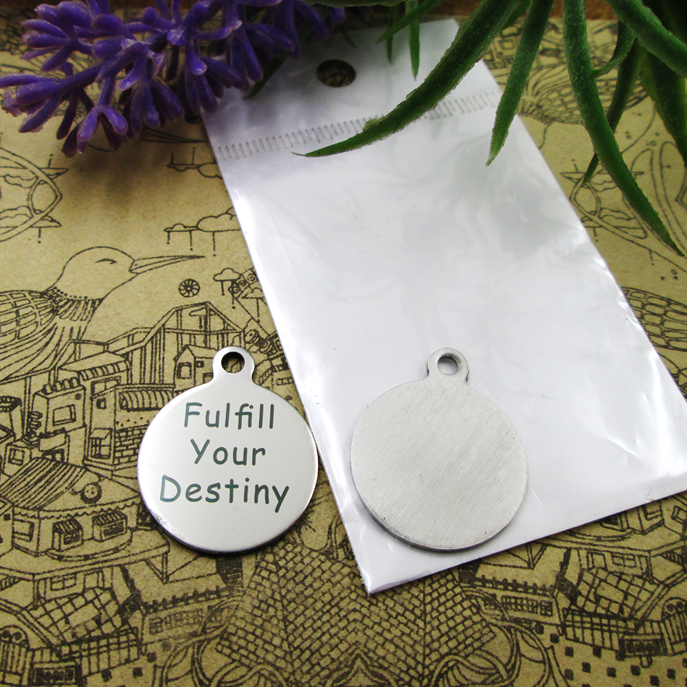 

40pcs--"Fulfill Your Destiny"stainless steel charms more style for choosing DIY Charms pendants for necklace