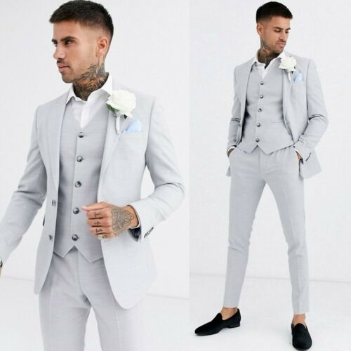 

Formal Men Suits Tuxedo Slim Fit Business Office Work Wedding Groom Blazer Pant fashion wasitcoat handsome Groomman dress, Khaki