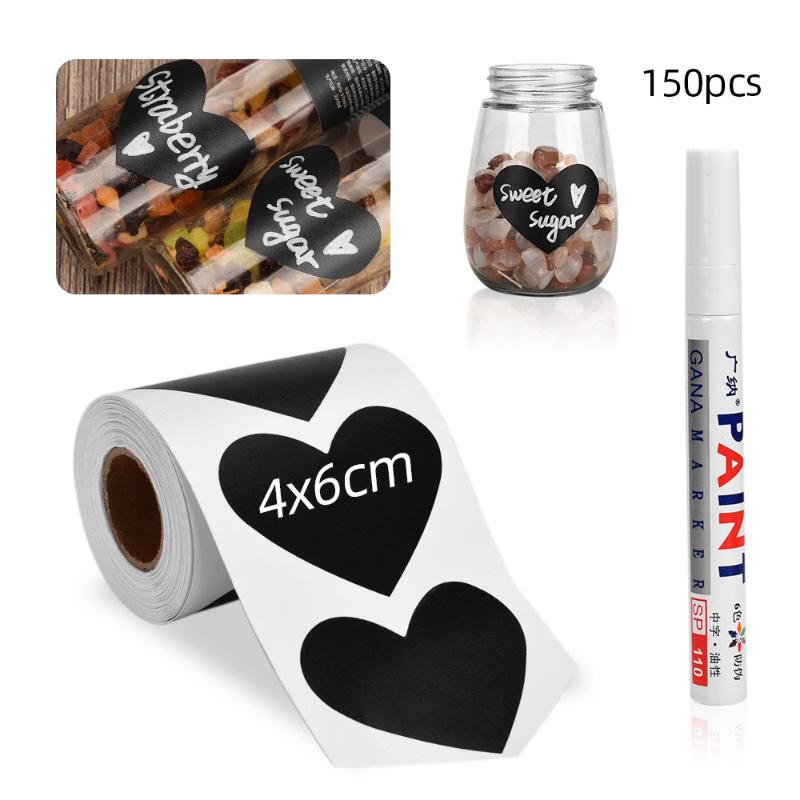 120PCS lavagna etichette adesive dispensa e bagagli Adesivi per la cucina vasetti rimovibile impermeabile Lavagna etichetta adesiva