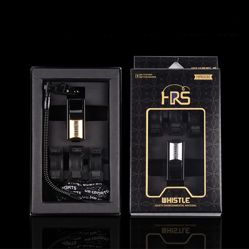 

Gold/Sliver logo Professional referee whistle Sound Seedless Plastic Soccer refree ports survival whistle