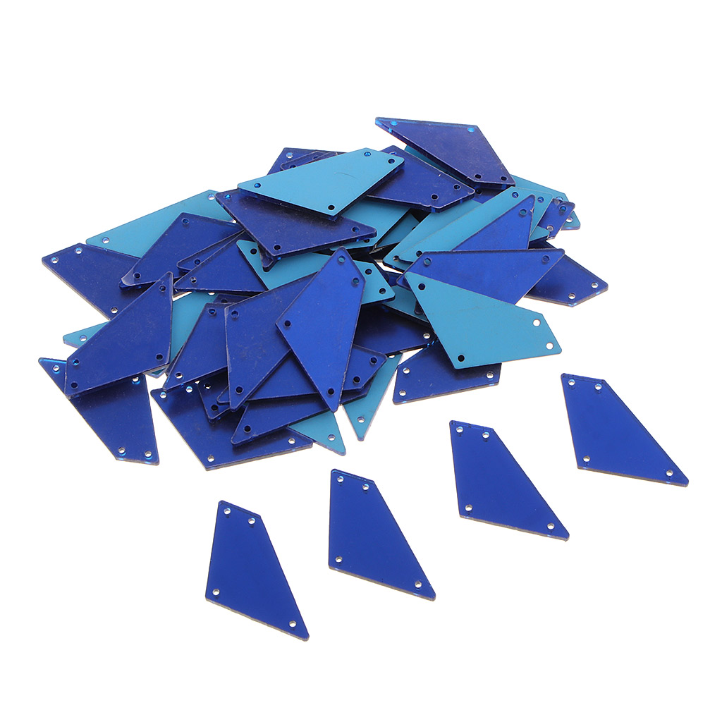 

50pcs Sew On Acrylic Flat Trapezoid Mirror Crystal Rhinestones for Costume Evening Dress Garment Accessory