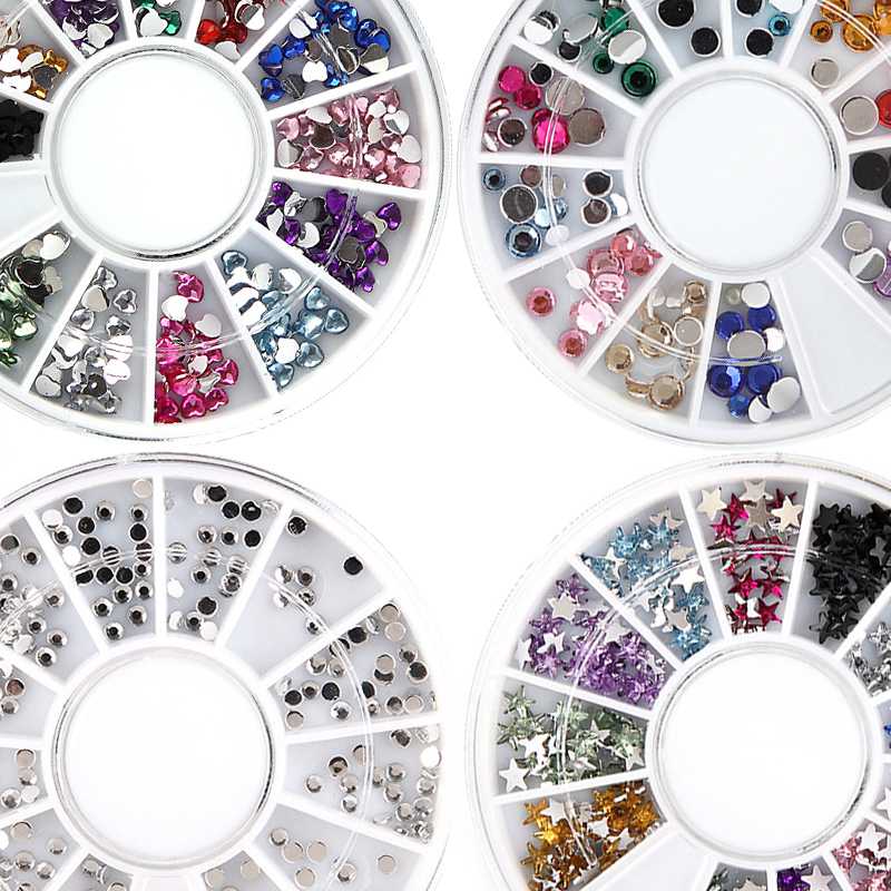 

1Disk/12Grides Hot Sale 3D DIY Nail Art Nail Rivets New Arrival Decorations Round/Eye/Heart/Irregular Shape Jewelry