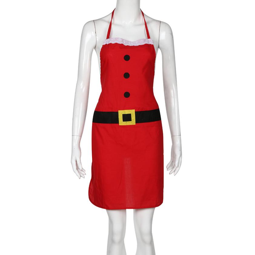 

New Qualified Christmas Decoration Santa Apron Home Kitchen Cooking Baking Chef Red Apron Levert Dropship dig61028
