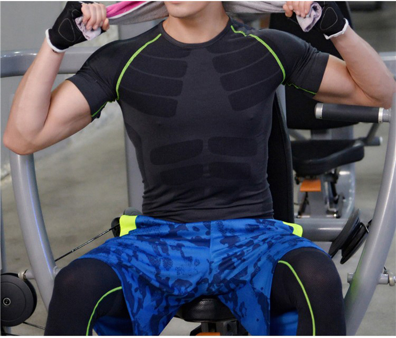 

hot sale Clearance Logo Custom Compression Shirt workout Sport Running T-shirt Short Jogging tshirt Men Fitness Jersey Rashgard gym shirt, As pic