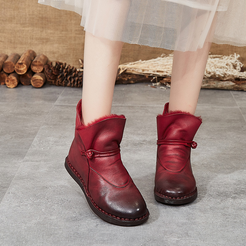 

Johnature Ankle Snow Boots Women Shoes 2019 New Winter Round Toe Zip Flat With Sewing Plush Leisure Concise Platform Boots, Brown