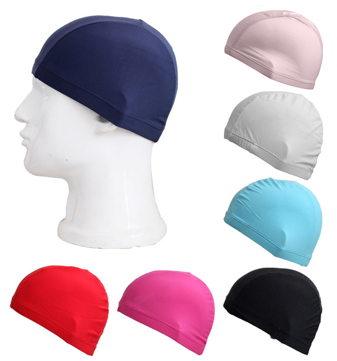 

Adult Bathing Cap Solid Color Swimming Hat Cloth Multiple Styles Elastic Force Portable Swim Pool Supply2977482