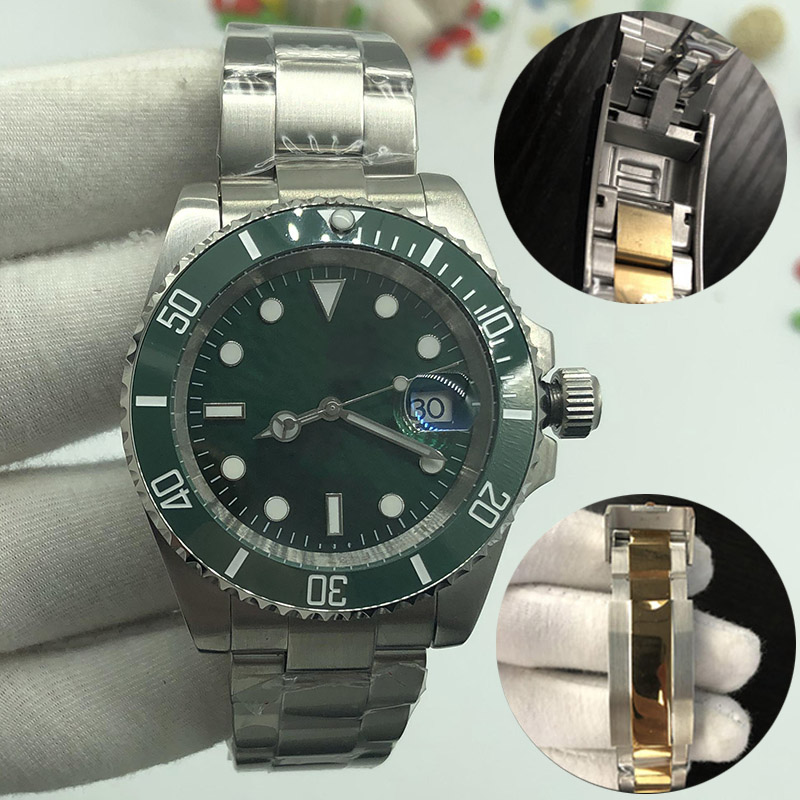 

2021 high-end men watch 40mm ceramic bezel men's montre de luxe mechanical stainless steel automatic movement green watches U1 factory Luminous, Spread