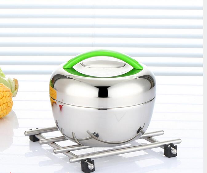 

Wholesales Free shipping hot sales Apple lunch box wholesale Stainless steel portable double-layer practical insulation lunch box Gift gift, Picture color